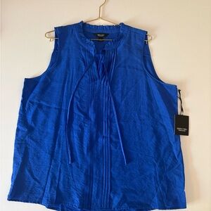 NWT-Simply Vera Vera Wang Cobalt Blue Sleeveless Tie-Neck Camisole